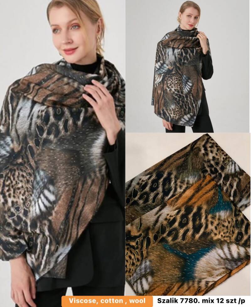 Szaliki damskie Roz Standard, Mix Kolor Paczka 12 szt